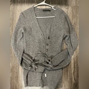 Raffi Cashmere ribbon knit cardigan